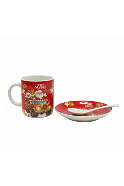 OEM Christmas Mug with Saucer and Spoon