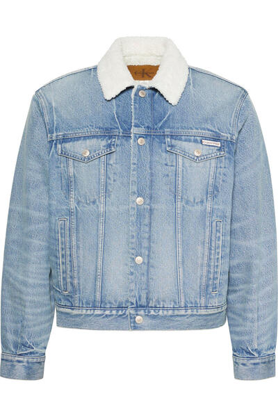 Calvin Klein 90S SHERPA TRUCKER TINTED THUNDR Mavi Erkek Ceket