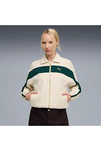 Puma T7 Relaxed Track Jacket Krem Kadın Ceket