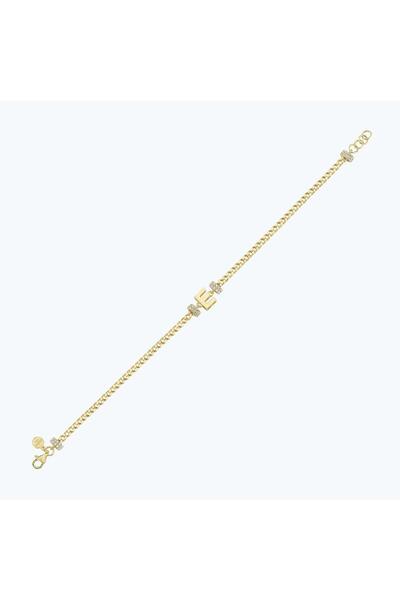 Altınbaş Altın E Harfi Zincir Bileklik