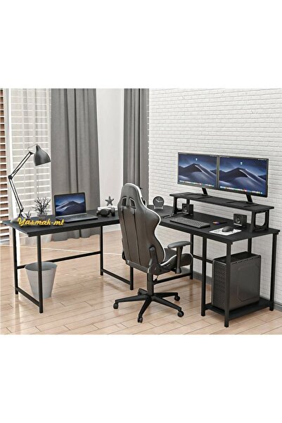 yasmak 250-S Siyah l tipi Çalışma Oyun masası