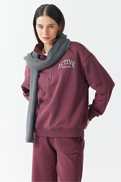 PAULMARK Women's Stand-Up Collar Half Zip Sweat Top Rk0301