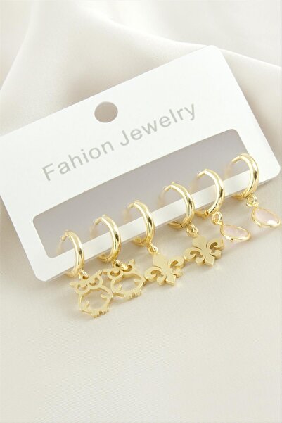 makay 6 قطع من أقراط دائرية على شكل بومة مرصعة بالأحجار