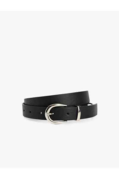 Koton Faux Leather Belt with Metal Buckle