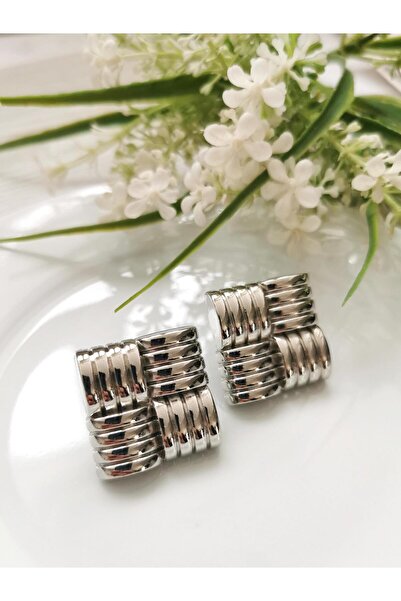 Halley Concept أقراط مربعة من الفولاذ