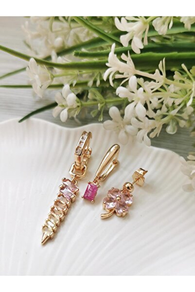 Halley Concept Vip Zircon Stone 3-Piece Earring Set