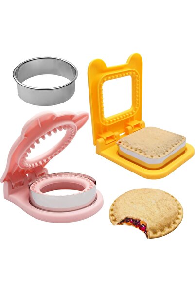 Generic قطعتان لتقطيع وإغلاق الساندويتشات للأطفال، قطعتان لصنع وفك قشرة السان...