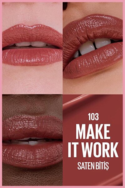 Maybelline New York Serum Etkili Hyalüronik Asit ve Besleyici Yağ İçeren Ruj - 103 Make It Work