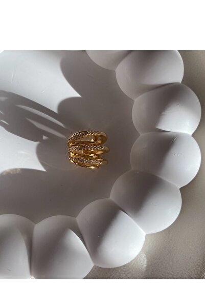 gaila design Zirkon Taşlı Altın Sarı Earcuff Kıkırdak Küpe