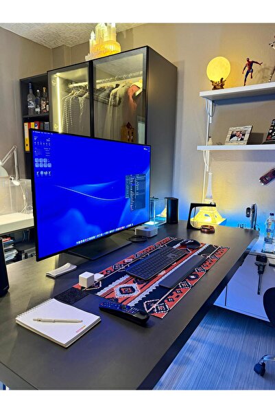 teknoservis 90 x 40 cm Halı Desenli Kaydırmaz Taban Speed Hızlı Yüzey Mousepa...