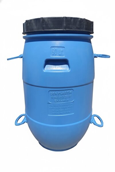 Mebey Home 60 Litre Mavi Bidon İçi Beyaz Zeytin,Turşu,Yağ Varili