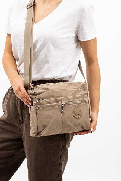 Sanmorris Kadın Çok Gözlü Suya Dayanıklı Krinkıl Kumaş Ayarlanabilir Çapraz A...