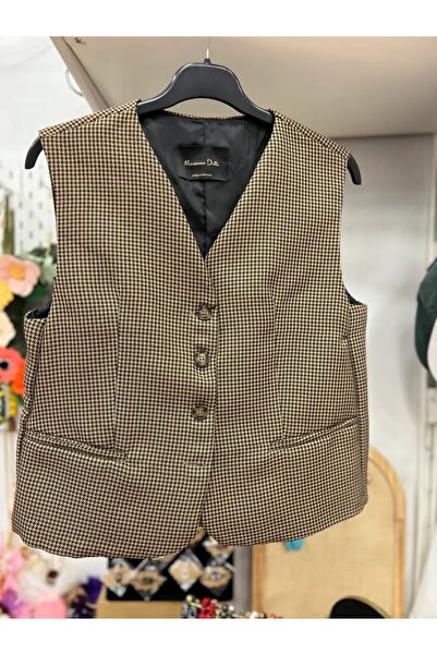 Marka Houndstooth Patterned Vest