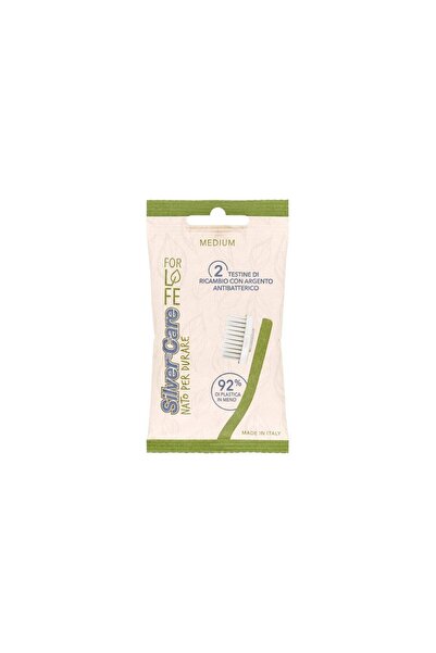 SILVER CARE Set of 2 Medium ForLife toothbrush refills, 100% organic plant or...