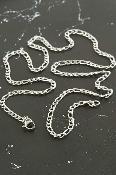 Marsilyan Oval Chain Steel Necklace 55 cm Ilkel-Bjt940