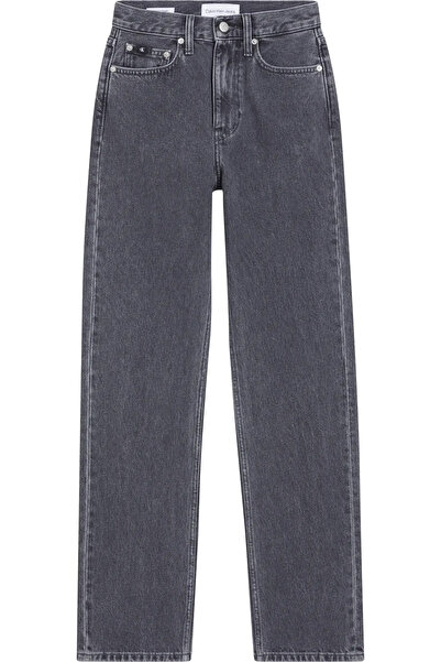 Calvin Klein HIGH RISE STRAIGHT Kadın Gri Kot Pantolon