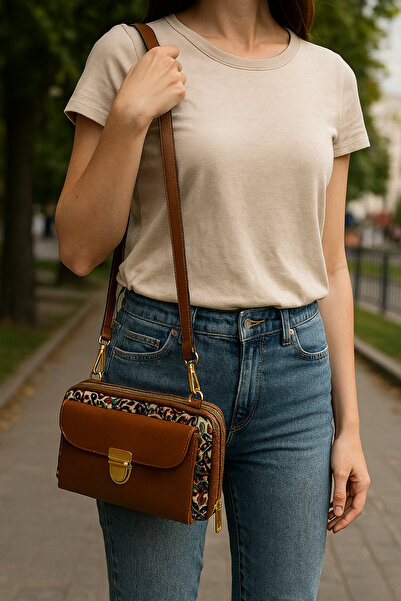 seymenbıçakçılık Women's Shoulder and Crossbody Bag – 2 Compartments – Patter...