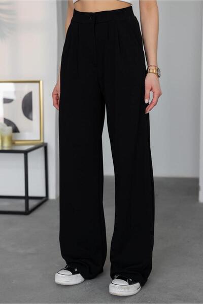 PEMAA High Waist with Pleated Front Pockets Palazzo Pants