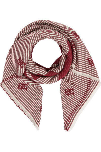 Tommy Hilfiger MONOGRAM FIL COUPE S Kadın Kırmızı Eşarp