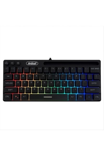 Andowl RGB LED Gaming Keyboard, Multicolor Lighting, Mechanical Effect