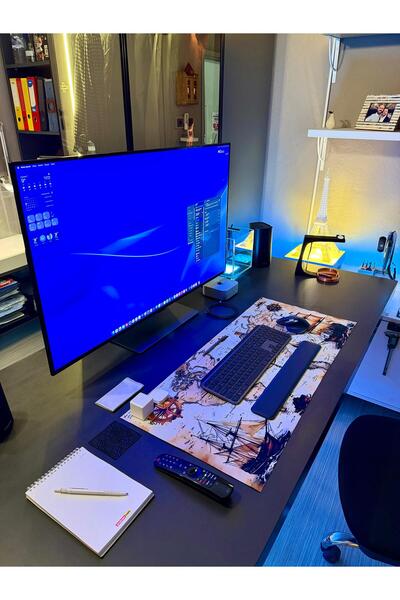 teknoservis 90 x 40 cm Halı Desenli Kaydırmaz Taban Speed Hızlı Yüzey Mousepa...