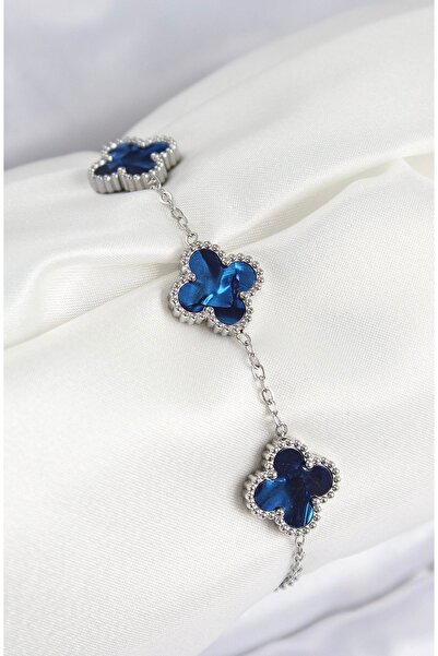 STİL NOKTA Çelik Mavi Sedefli Van Cleef Bilekliklik