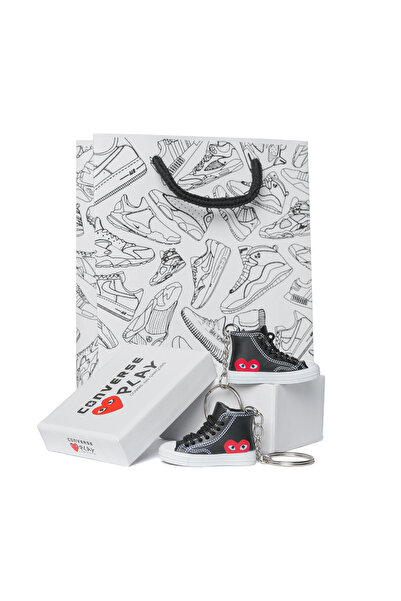 Converse x Comme Des Garçons "Play" Chuck 70 Hi "Black" Keychain, Box and Bag Set