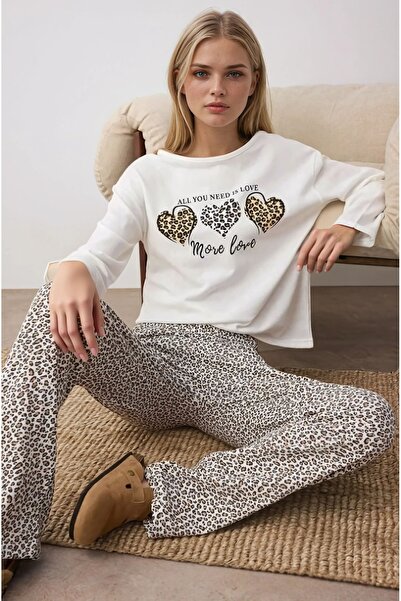 CARLA MARA Σετ γυναικεία πιτζάμα More Love με σχέδιο λεοπάρ