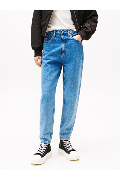 Tommy Hilfiger MOM JEAN UHR TPR NOS Kadın Mavi Kot Pantolon
