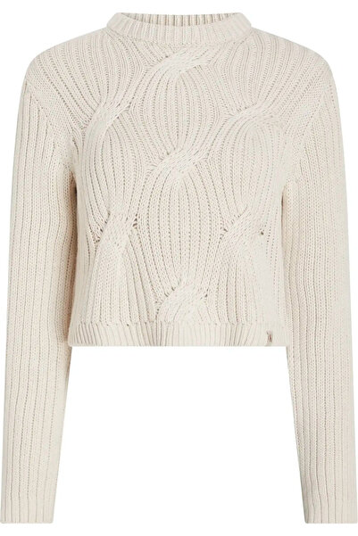 Calvin Klein CABLE KNIT SWEATER Kadın Bej Kazak