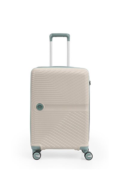 PIEL LINO KABİN BOY POLİPROPİLEN VALİZ PL015239-S BEYAZ-MAVİ