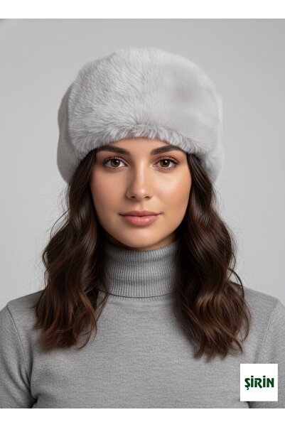 Şirin Giyim Aksesuar Γκρι βελούδινο καπέλο από τεχνητή γούνα - Γυναικείο καπέ...