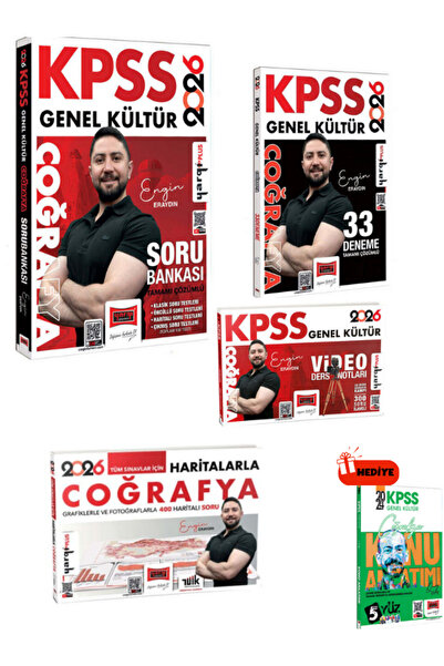 Yargı Yayınları 2026 KPSS GK Coğrafya Soru-Deneme-Video Ders-Harita Seti Hedi...