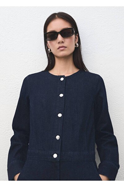 MANGO Woman Düğmeli kot tulum