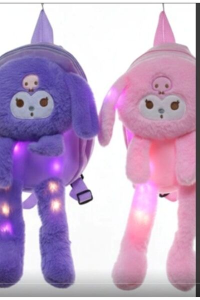 lowell home Plush Light-Up Kuromi Backpack with Moving Ears