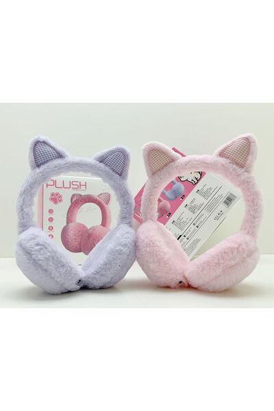 Generic WBK867 Wireless Cartoon Blue Tooth Headphones Earplugs Winter Warm Ear Cover Soft Plush Earflaps