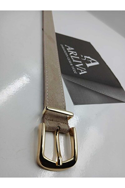 ARLIVA Suede 3cm Gold Plated Buckle Women's Trouser Belt, Dress Belt, Coat Belt