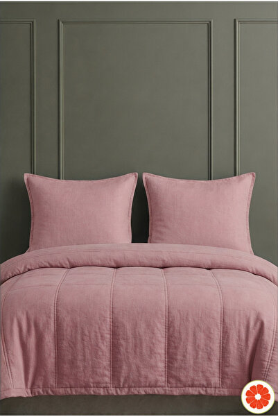 POMELO HOME Gülkurusu %100 Pamuk Çift Kişilik Uyku Seti | Yorgan + 2 Yastık K...