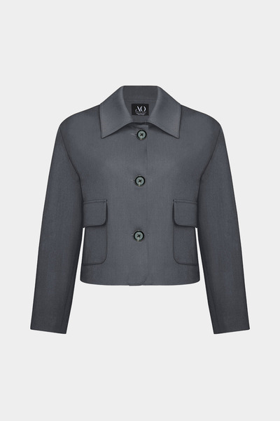 Açelya Okcu Premium Vento Lycra Pocket Detailed Short Woven Jacket