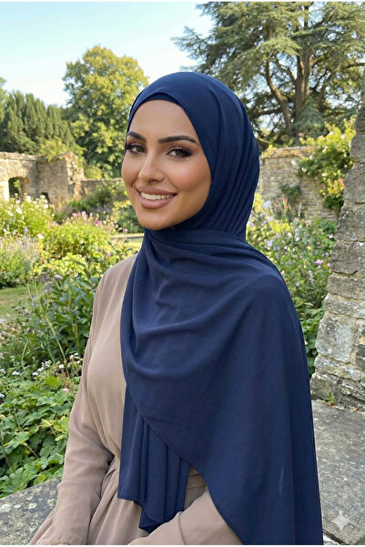 Papiş Viskon Penye Kadın Şal Başörtüsü Lacivert Renk Ütü Gerektirmez Kırışmaz...