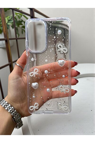 KVK PRİVACY Xiaomi Note 11 Pro 4G / Note 12 Pro 4G Uyumlu İnci Kalp Fiyonk 3D...