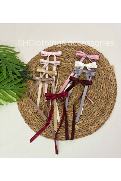 SHClothing accessories 9Pcs Mixed Color Satin Bow Hair Clip