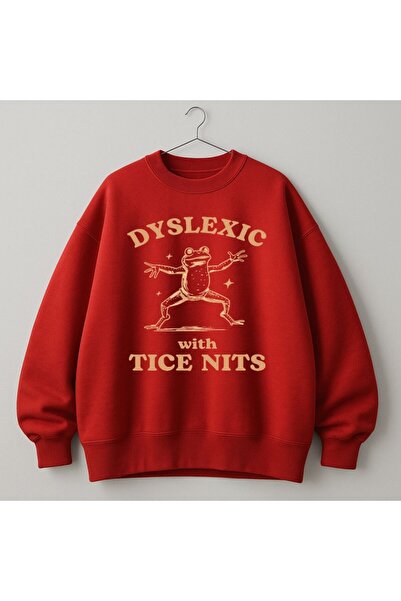 MAYDAY CULTURE Червена унисекс дамска и мъжка DTF печатна суитшърт с голям ра...