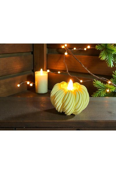Genel Markalar 3D Baskı Bal Kabağı Tea Light Gece Lambası 3 lü Set | Pilli LED Işık | 6 cm*9 cm Alevsiz