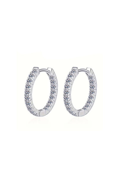 OEM Elise Moissanite Diamond Silver Hoop Earrings