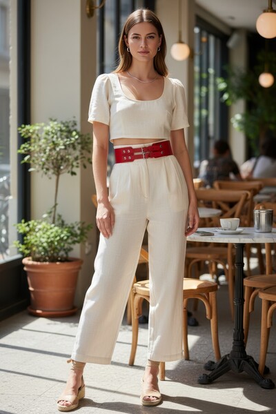 Angels Passion Curea roșie pentru femei Îmbrăcăminte durabilă și elegantă pentru femei