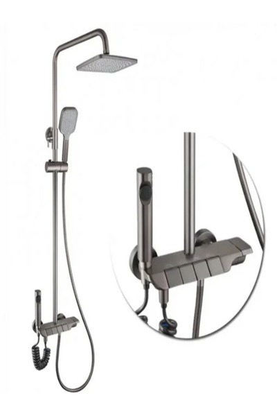 Smack Coloana Dus Sanit cu 3 functii, Finisaj Gri