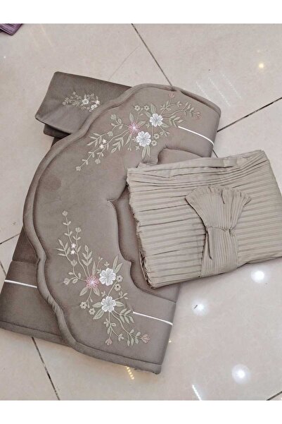 Gerenic طقم سجاد صلاه مكون من سجاد صلاه اسفنج مبطن مطرز وشرشف صلاه وغطاء مصحف