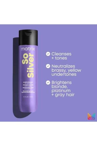 Matrix Matrix So Silver Shampoo for Colored Hair, Specially for Gray and Silver Tones, 300ml