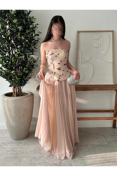 Star dresses فستان نسائي سهره بيج مطرز